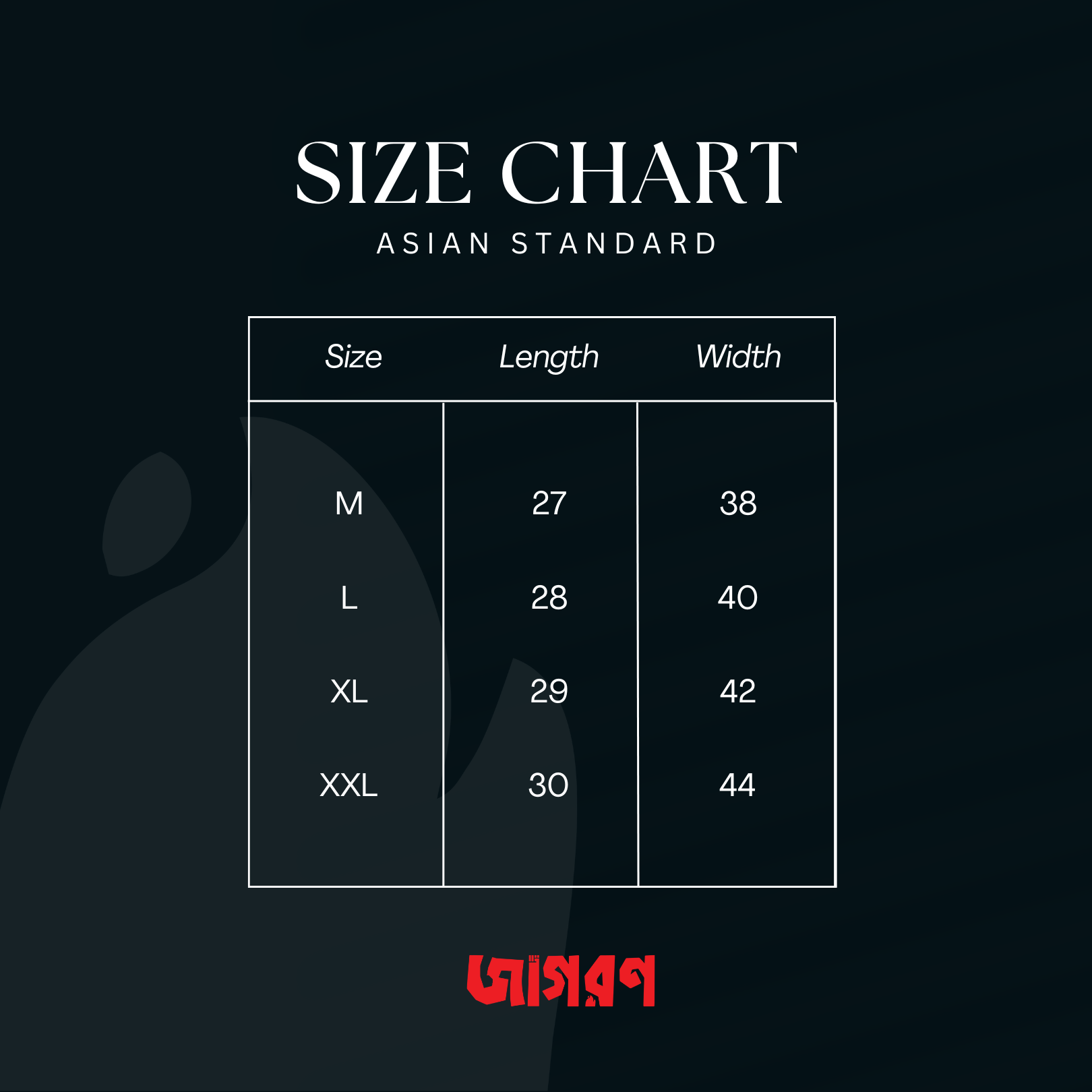 Tshirt Size Chart Jagaran Shop